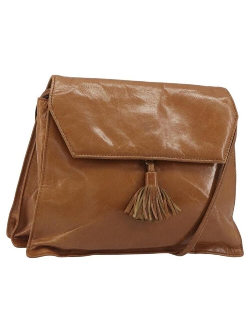 Authentic BOTTEGA VENETA Shoulder Bag Leather Brown Gold